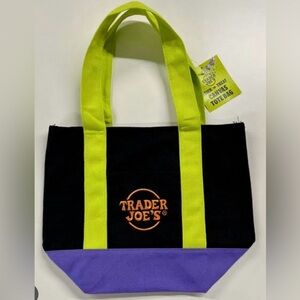 Trader Joe's Black and Purple Mini Tote Bag Halloween